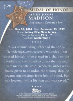 2009 Topps American Heritage Heroes - Presidential Medal of Honor #MOH-41 James Jonas Madison Back
