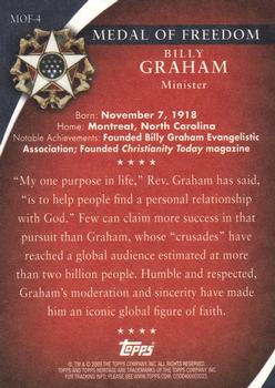 2009 Topps American Heritage Heroes - Presidential Medal of Freedom #MOF-4 Billy Graham Back