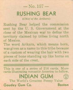 1933-40 Goudey Indian Gum (R73) #157 Rushing Bear Back