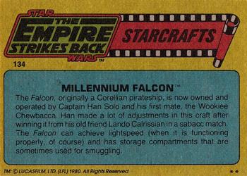 1980 Topps Star Wars: The Empire Strikes Back #134 Millennium Falcon Back