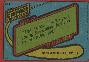 1980 Topps Star Wars: The Empire Strikes Back #274 Dengar Back