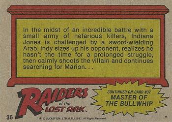 1981 Topps Raiders of the Lost Ark #36 The Challenge Back