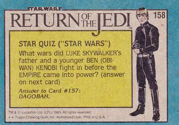1983 Topps Star Wars: Return of the Jedi #158 Arrival of the Emperor Back