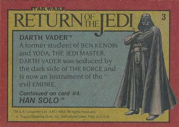 1983 Topps Star Wars: Return of the Jedi #3 Darth Vader Back