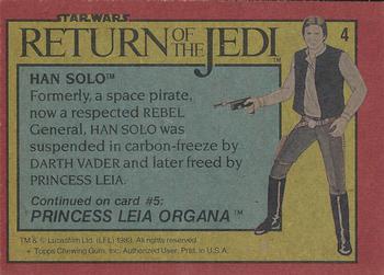 1983 Topps Star Wars: Return of the Jedi #4 Han Solo Back