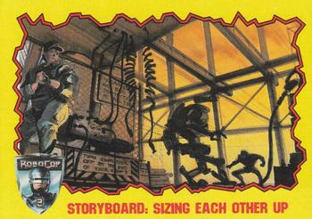 1990 Topps RoboCop 2 #87 Storyboard: Sizing Each Other Up Front