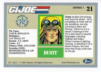 1991 Impel G.I. Joe #21 Dusty Back