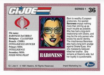 1991 Impel G.I. Joe #36 Baroness Back