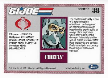 1991 Impel G.I. Joe #38 Firefly Back
