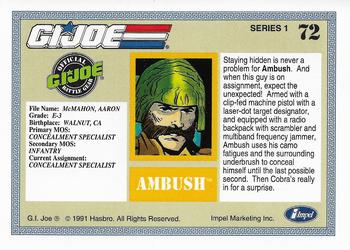 1991 Impel G.I. Joe #72 Ambush Back
