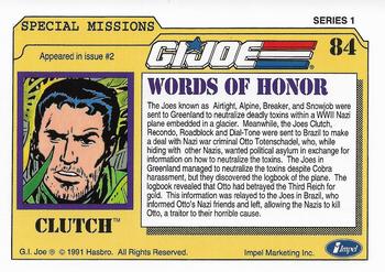 1991 Impel G.I. Joe #84 Words of Honor Back