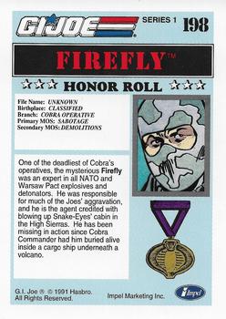 1991 Impel G.I. Joe #198 Firefly Back