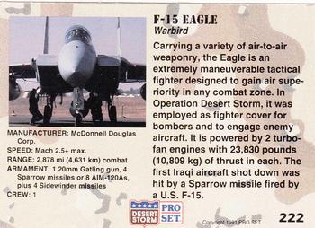 1991 Pro Set Desert Storm #222 F-15 Eagle Back