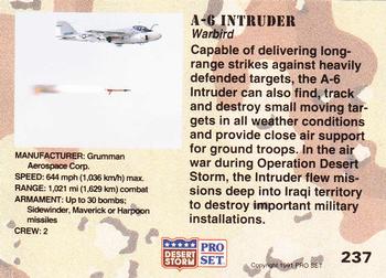 1991 Pro Set Desert Storm #237 A-6 Intruder Back