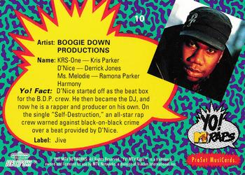 1991 Pro Set Yo! MTV Raps #10 Boogie Down Productions Back