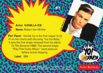 1991 Pro Set Yo! MTV Raps #87 Vanilla Ice Back