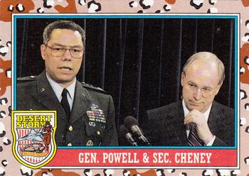 1991 Topps Desert Storm #158 Gen. Powell & Sec. Cheney Front