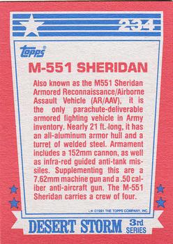 1991 Topps Desert Storm #234 M-551 Sheridan Back