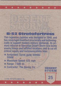 1991 Topps Desert Storm #25 B-52 Stratofortress Back