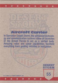 1991 Topps Desert Storm #55 Carrier Plane at Night Back