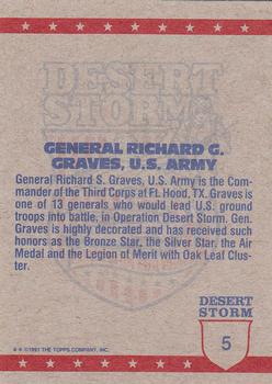 1991 Topps Desert Storm #5 General Richard G. Graves Back