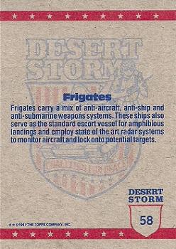 1991 Topps Desert Storm #58 Frigates Back