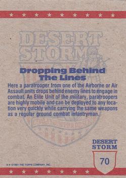1991 Topps Desert Storm #70 Paratrooper in Flight Back