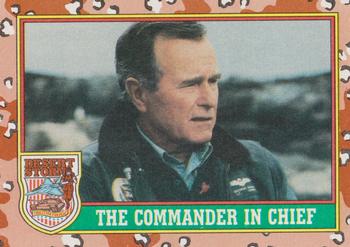 1991 Topps Desert Storm #1 The Commander in Chief Front
