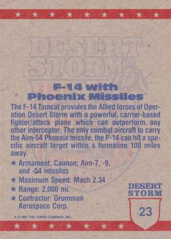 1991 Topps Desert Storm #23 Phoenix Missiles on F-14 Back