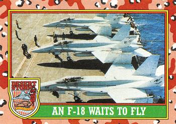 1991 Topps Desert Storm #29 An F-18 Waits To Fly Front
