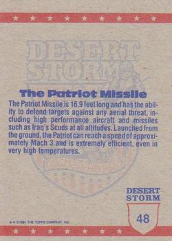 1991 Topps Desert Storm #48 The Patriot Missile Back