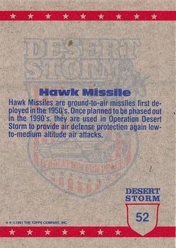 1991 Topps Desert Storm #52 Hawk Missile Back