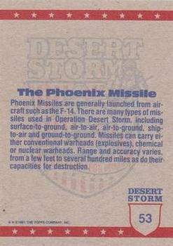 1991 Topps Desert Storm #53 Phoenix Missile Back