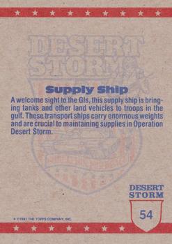 1991 Topps Desert Storm #54 Army Supply Ship Back