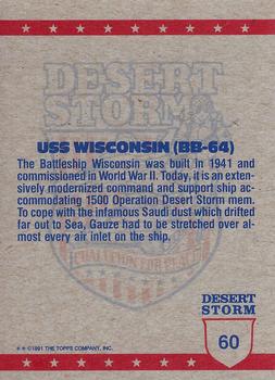 1991 Topps Desert Storm #60 USS Wisconsin Back