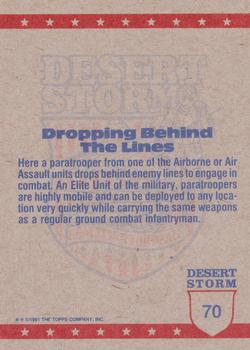 1991 Topps Desert Storm #70 Paratrooper in Flight Back