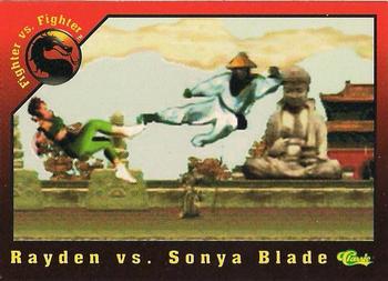 1994 Classic Mortal Kombat Series 1 #53 Rayden vs. Sonya Blade Front