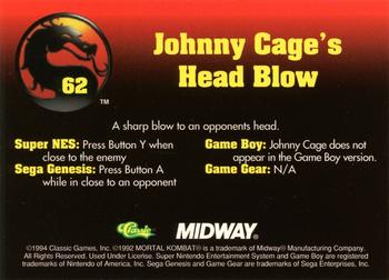 1994 Classic Mortal Kombat Series 1 #62 Johnny Cage's Head Blow Back
