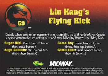 1994 Classic Mortal Kombat Series 1 #69 Liu Kang's Flying Kick Back