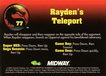 1994 Classic Mortal Kombat Series 1 #77 Rayden's Teleport Back