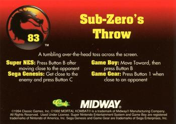 1994 Classic Mortal Kombat Series 1 #83 Sub-Zero's Throw Back
