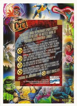 1994 Ultra X-Men #NNO Mini 9-card Panel Back