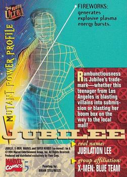 1994 Ultra X-Men #5 Jubilee Back