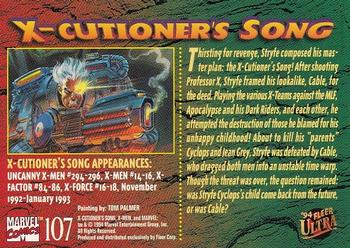 1994 Ultra X-Men #107 X-Cutioner's Song Back