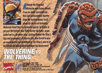 1994 Ultra X-Men #141 Wolverine vs. The Thing Back