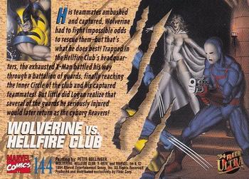 1994 Ultra X-Men #144 Wolverine vs. Hellfire Club Back