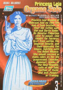 1996 Finest Star Wars #3 Princess Leia Back