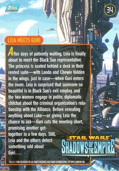 1996 Topps Star Wars Shadows of the Empire #34 Leia Meets Guri Back