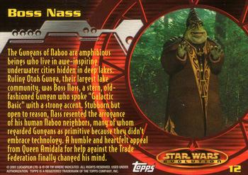 2001 Topps Star Wars Evolution #12 Boss Nass Back