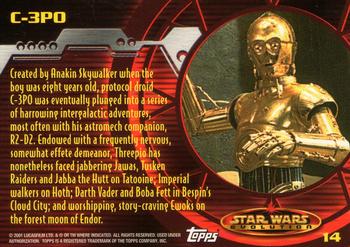2001 Topps Star Wars Evolution #14 C-3PO Back